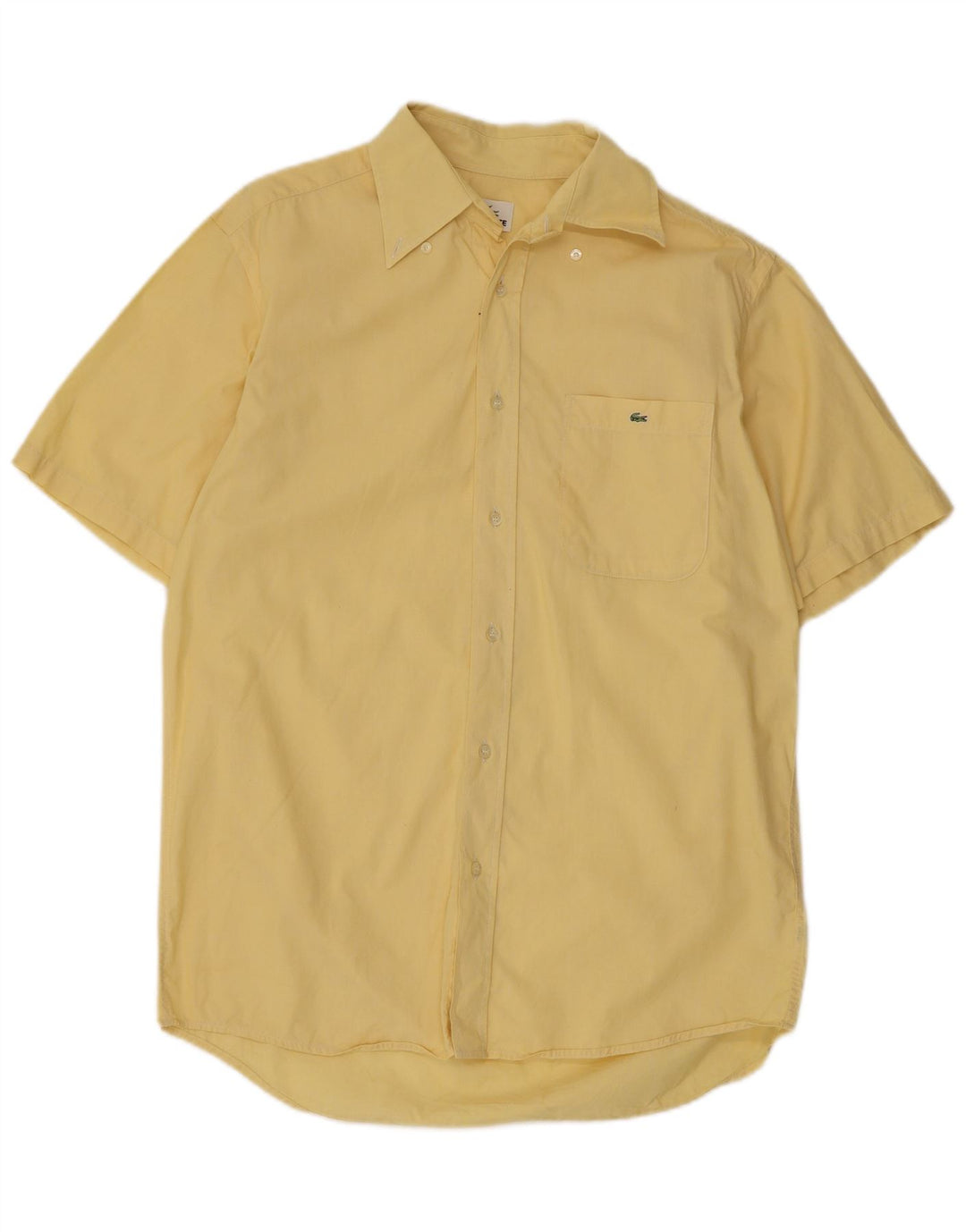 Lacoste Herren Kurzarmhemd Größe 40 mittelgelbe Baumwolle