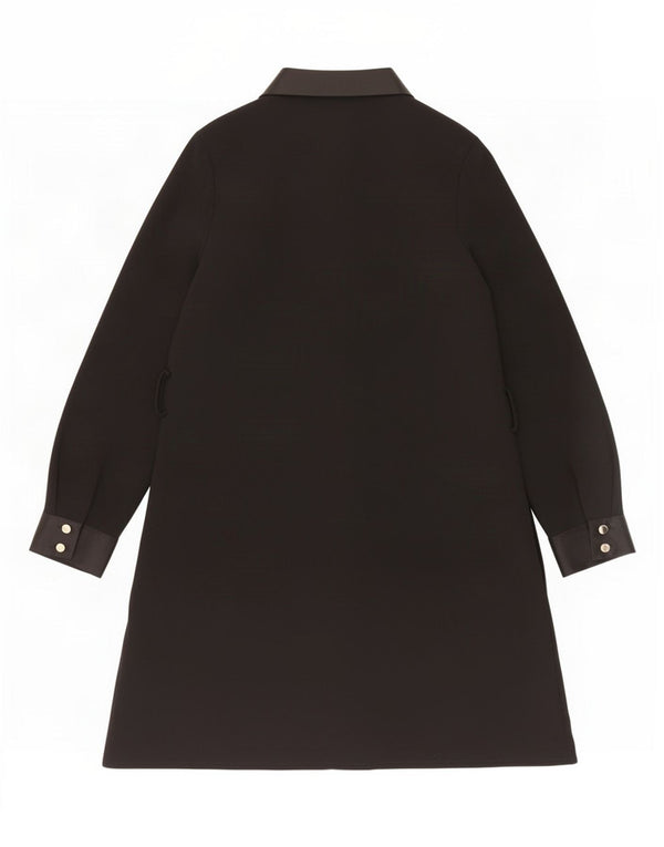 Zara Damen Langarm-Hemdkleid UK 6 XS Schwarz Polyester