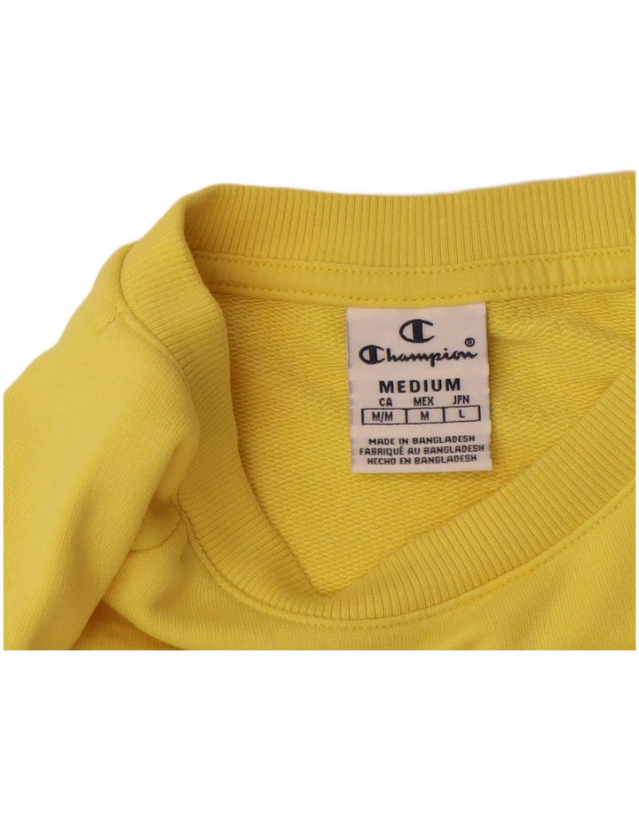 Champion Damen Crop Graphic Sweatshirt Pullover UK 14 Mittelgelb