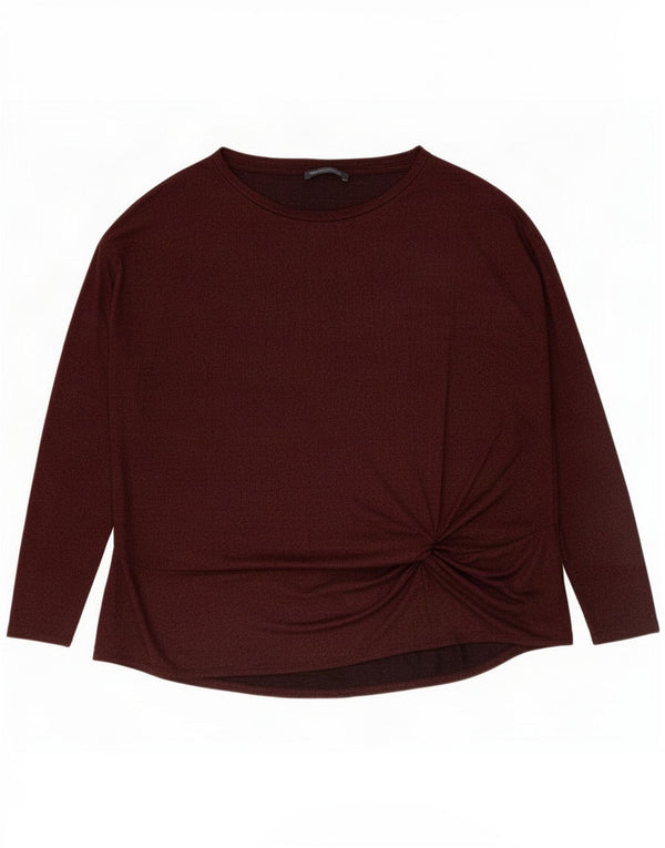 Marks & Spencer Damen Top Langarm UK 24 4XL Burgund Viskose