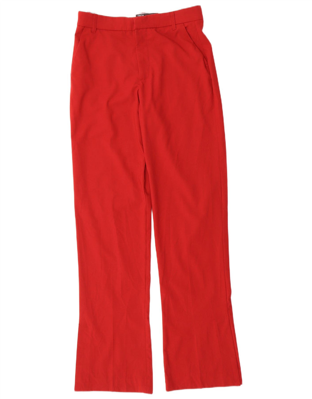 Zara Damen Bootcut Chino-Hose, Größe S, W26, L33, Rot, Polyester
