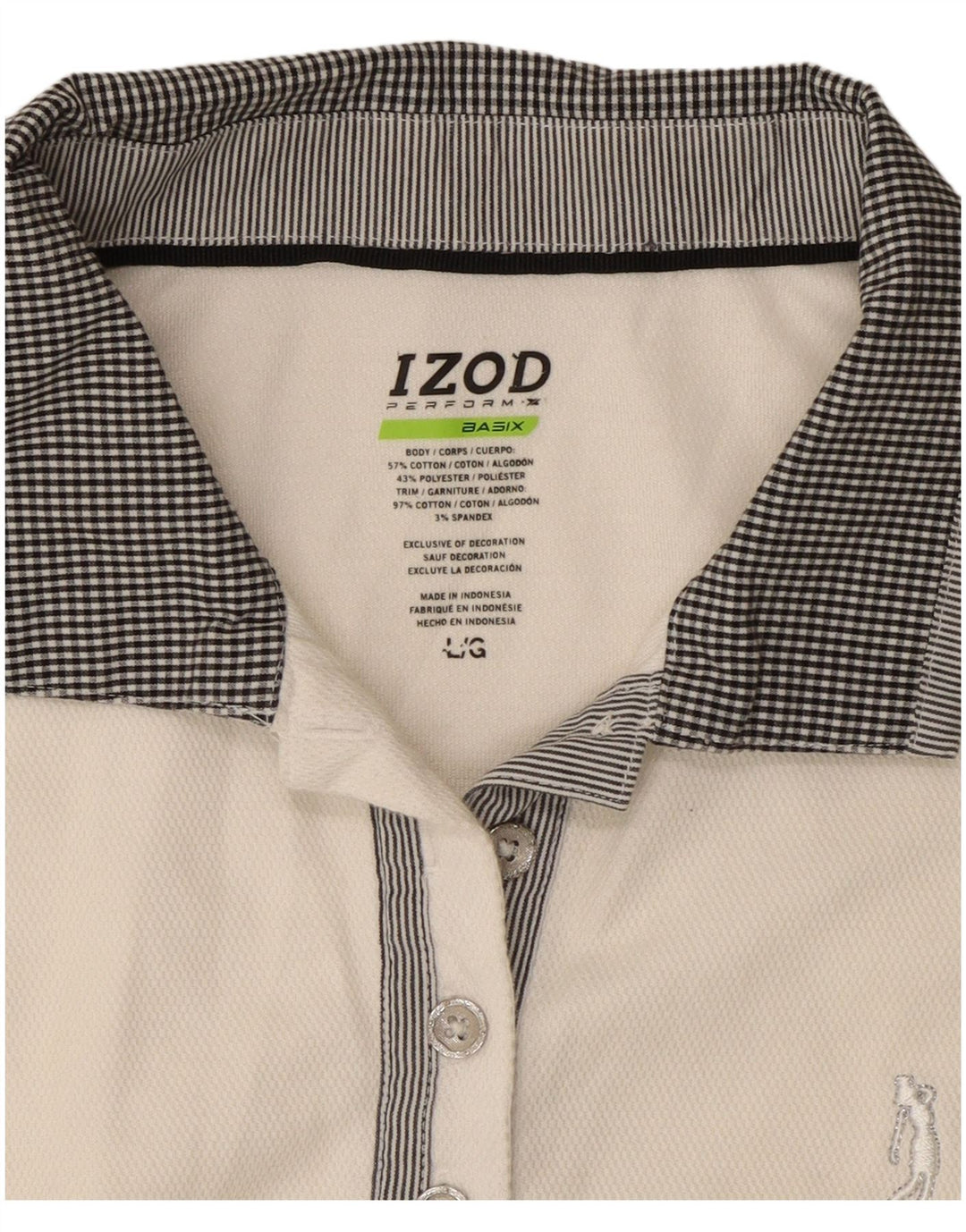 IZOD Damen ärmelloses Poloshirt UK 14 Große weiße Baumwolle