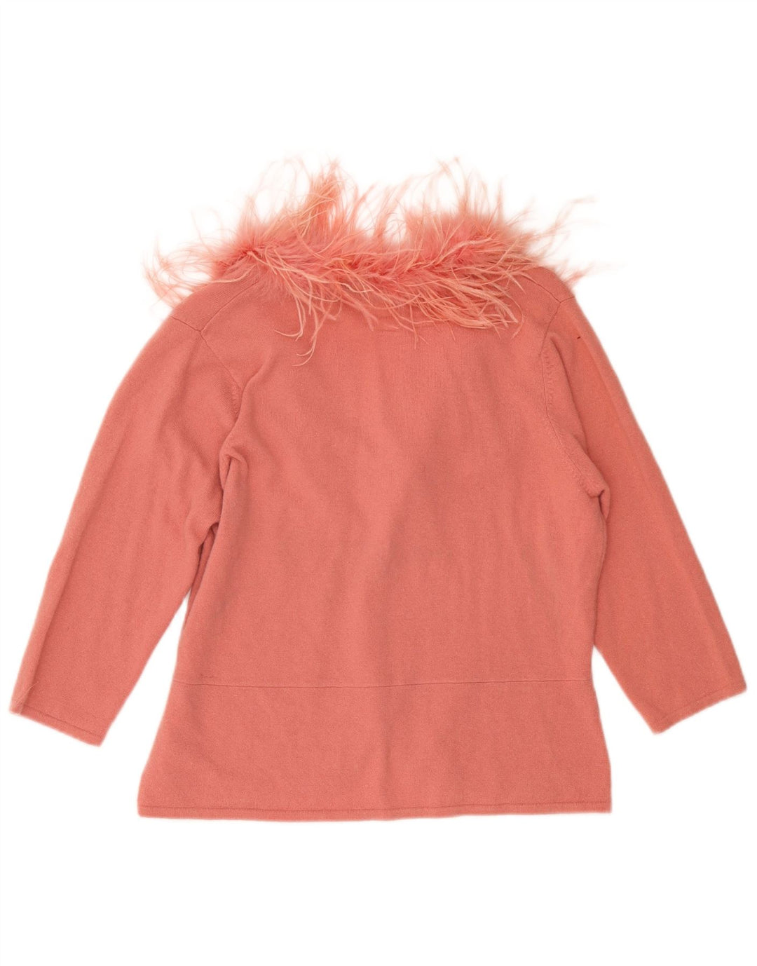 Monsoon Damen Strickjacke mit 3/4-Ärmeln, UK 18, XL, rosa Wolle