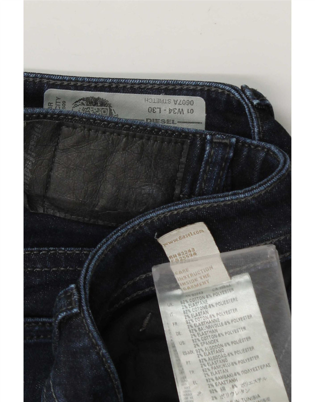 Diesel Herren Slim Jeans W34 L30 Marineblaue Baumwolle