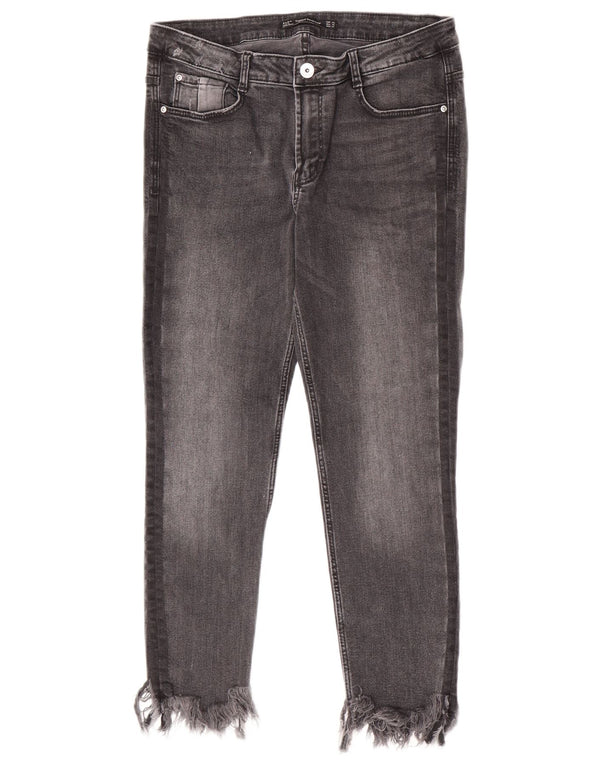 Zara Damen Trafaluc Crop Skinny Jeans EU 42 Large W32 L24 Grau