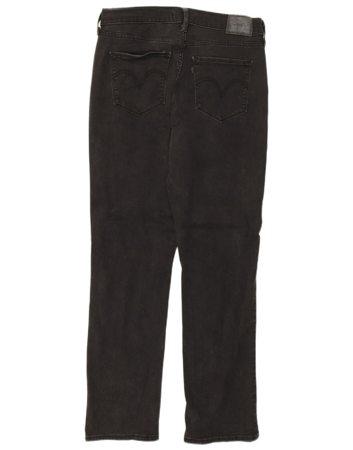 LEVI'S Damen-Jeans mit hoher Taille, gerade, US 10, Größe L, W30, L30, Schwarz