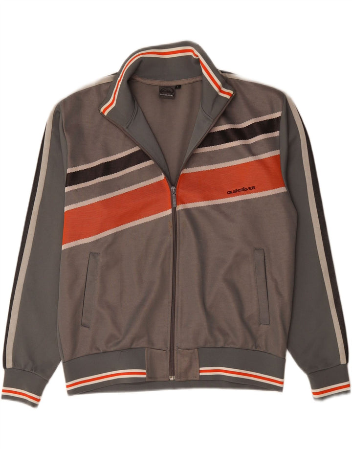 QUIKSILVER Herren-Trainingsanzug-Oberteil, Jacke, Größe L, Grau, Farbblock