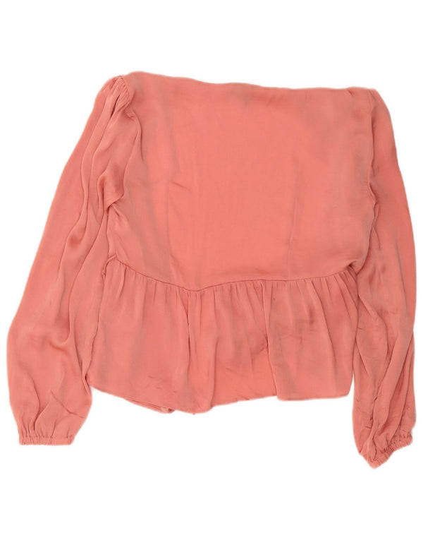 Topshop Wickelbluse für Damen, UK 12, Mittelrosa, Polyester