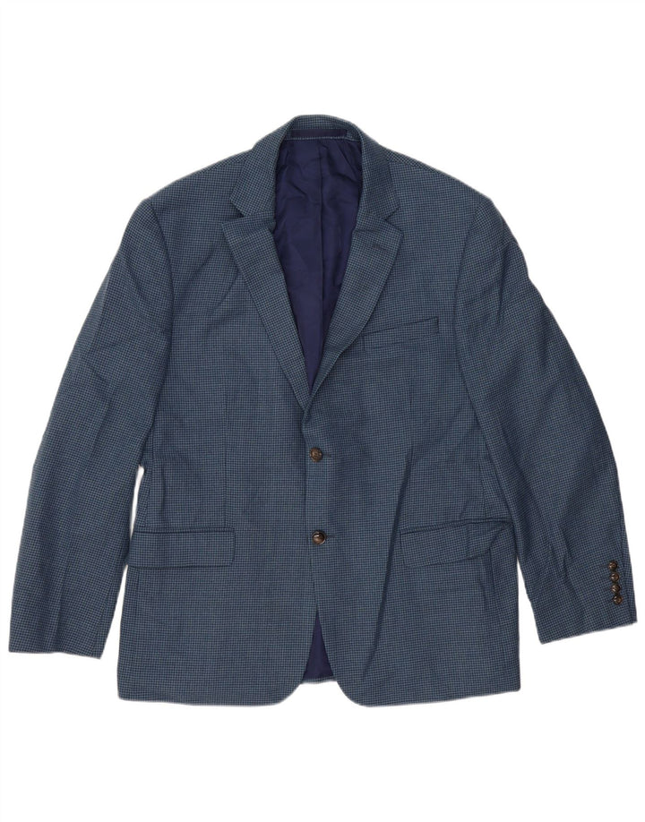 MARKS & SPENCER Herren-Blazer mit 2 Knöpfen, EU 52, XL, Marineblau mit Hahnentrittmuster