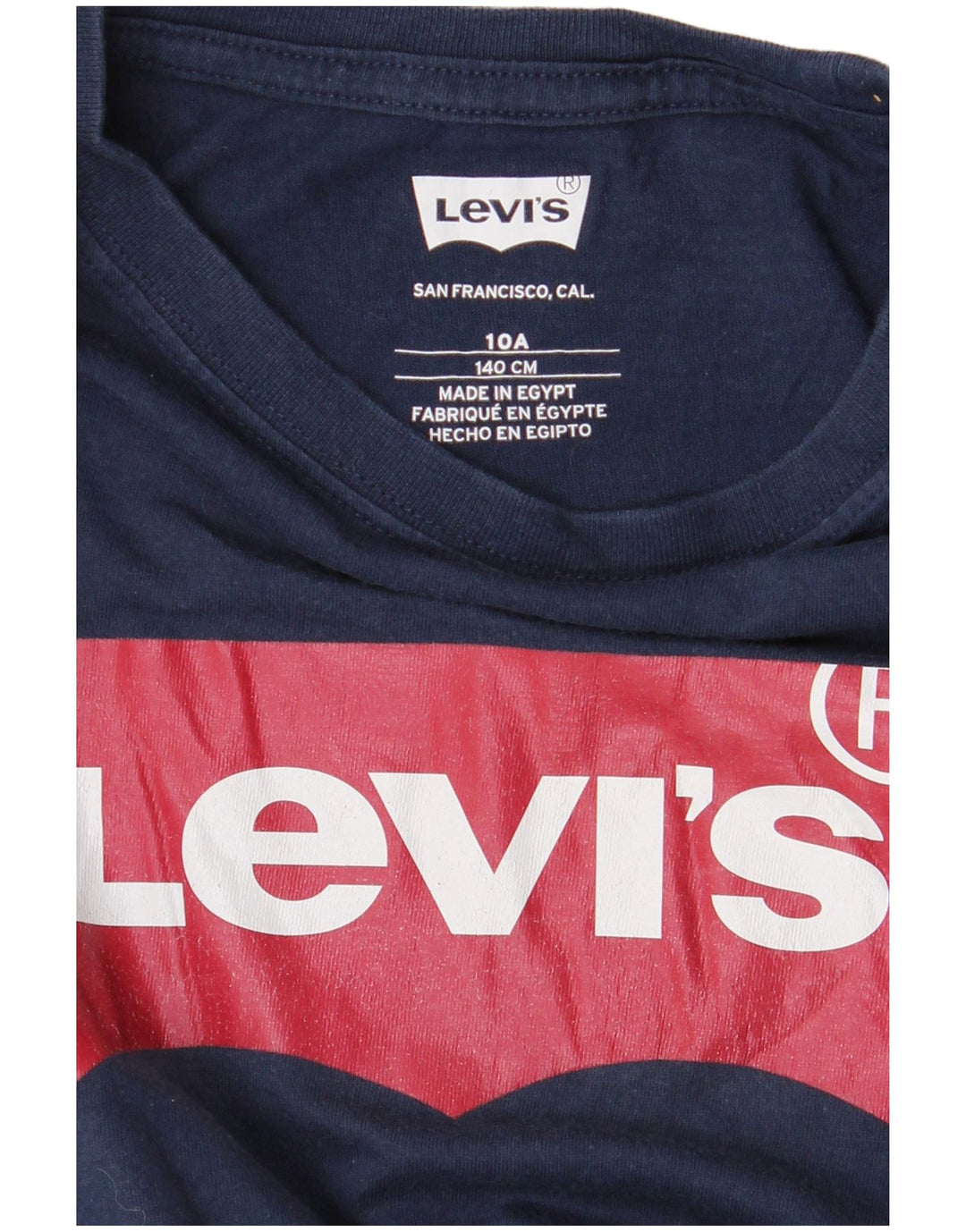 Levi's Jungen-T-Shirt mit Grafik, 9–10 Jahre, marineblaues Logo