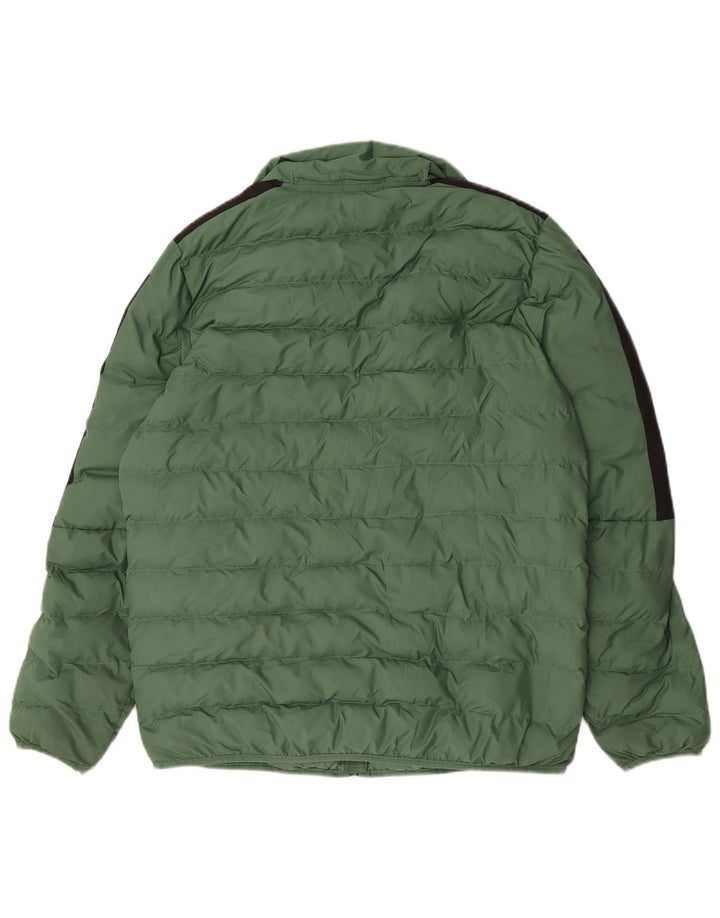 Puma Herren Wattierte Jacke UK 38 Mittelgrünes Colourblock-Polyester