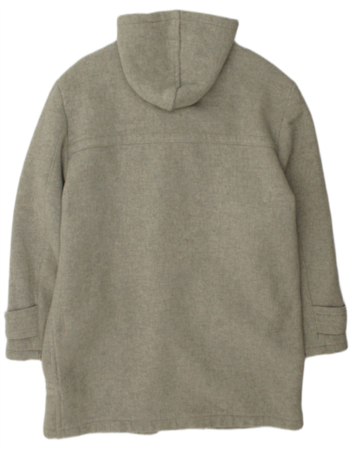 Zip Herren Dufflecoat mit Kapuze UK 42 XL Khaki Wolle