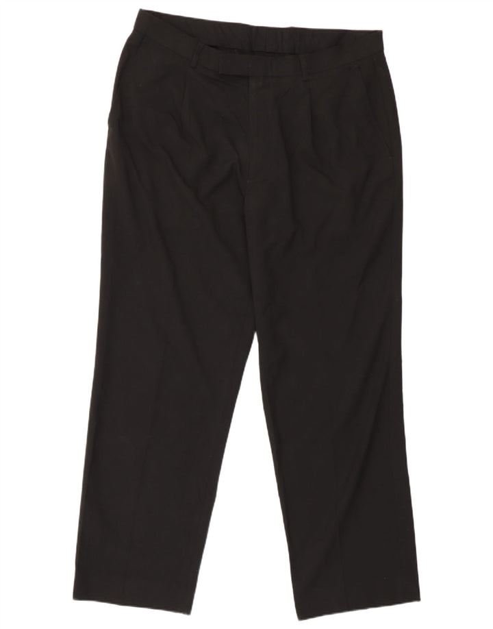Gerade Herren-Anzughose von Marks & Spencer, W36, L29, Schwarz, Polyester