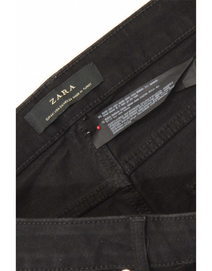 Zara Herren Slim Jeans EU 44 Large W34 L29 Schwarze Baumwolle