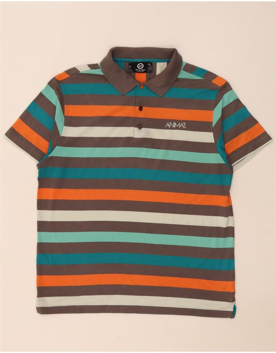 Animal Herren-Poloshirt, groß, mehrfarbig, gestreift, Polyester