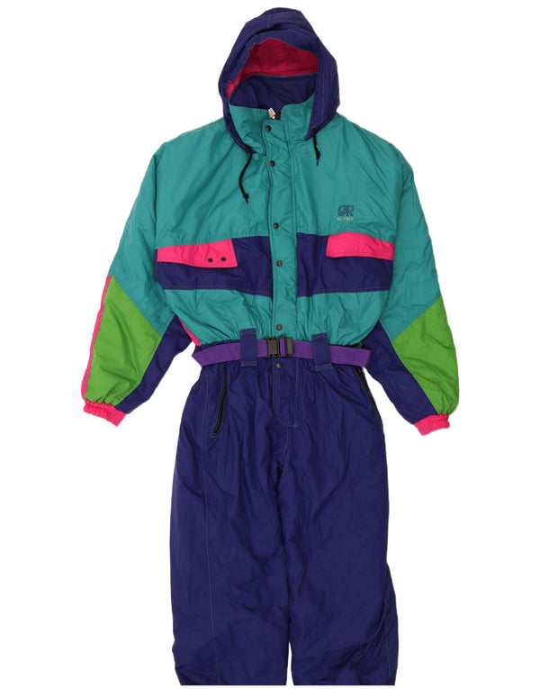 Gigi Rizzi Herren-Skioverall mit Kapuze, IT 56 XL, marineblaues Colourblock-Nylon