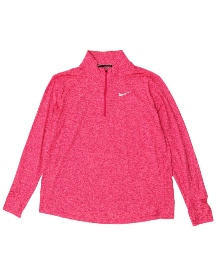 Nike Herren Dri Fit Running Pullover-Trainingsoberteil mit Reißverschluss, XL, rosa gefleckt