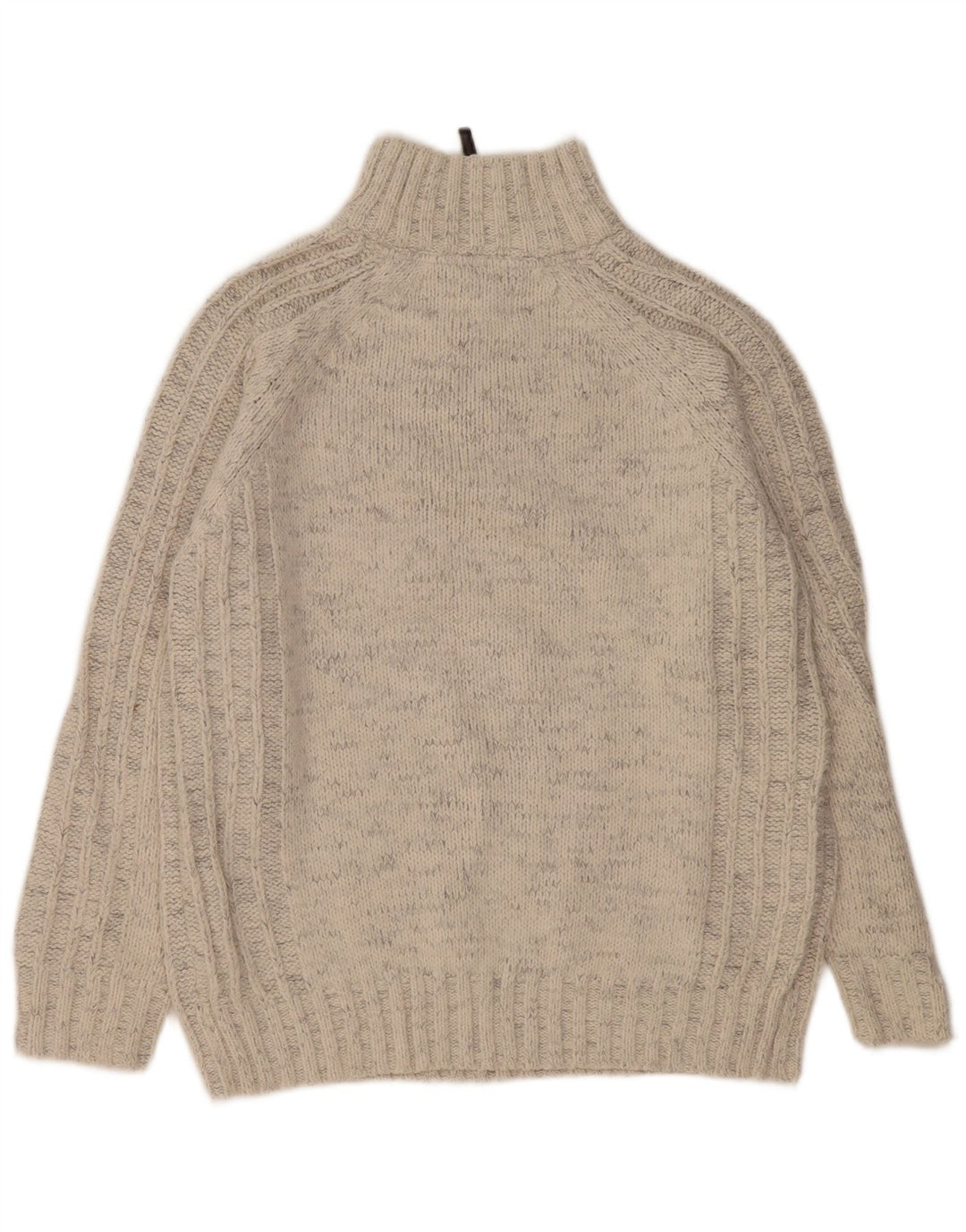 Marks & Spencer Herren-Pullover mit Reißverschluss am Hals, Mittelweiß geflecktes Acryl