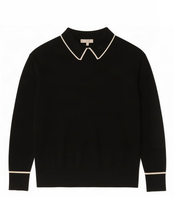 Hobbs Damen-Pullover mit Rollkragen, UK 14, mittelschwarze Merinowolle
