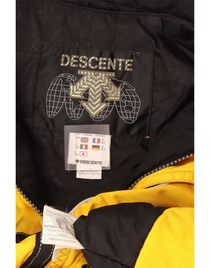 Descente Herren-Skijacke IT 52, großes gelbes Farbblock-Polyester