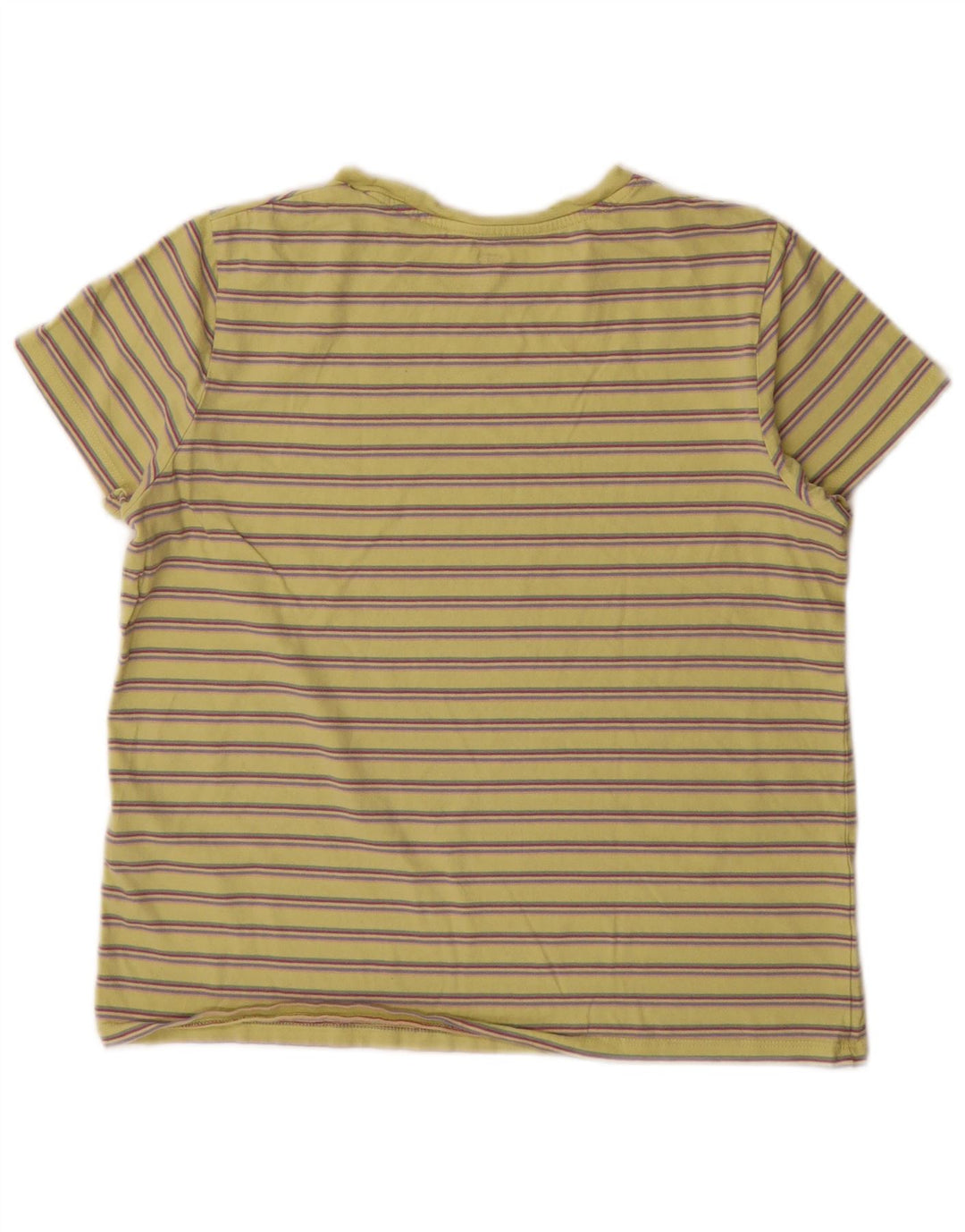 Levi's Damen T-Shirt Top UK 14 Mittelgelb gestreift aus Baumwolle