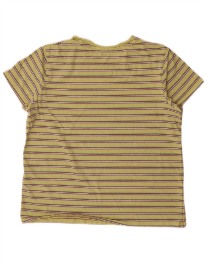 Levi's Damen T-Shirt Top UK 14 Mittelgelb gestreift aus Baumwolle
