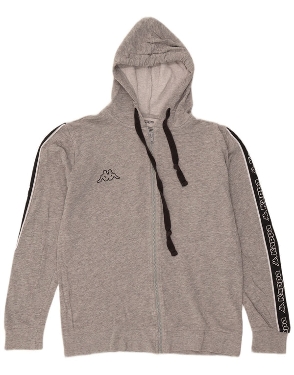 Kappa Damen Tezenis Zip Hoodie Pullover UK 14 Mittelgrau Farbblock