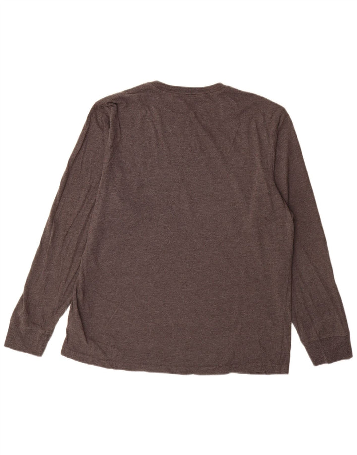 EDDIE BAUER Herren-Top, langärmelig, groß, graue Baumwolle