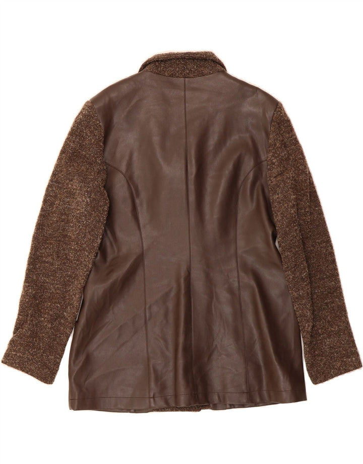 HENNES Womens Double Breasted Blazer Jacket IT 44 Medium Brown Vintage Hennes and Second-Hand Hennes from Messina Hembry 
