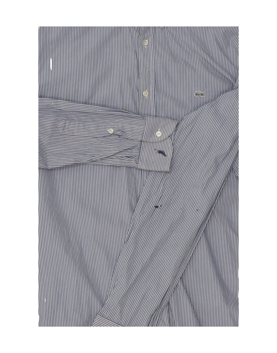 LACOSTE Mens Classic Fit Shirt Size 39 Medium Blue Striped Cotton Vintage Lacoste and Second-Hand Lacoste from Messina Hembry 