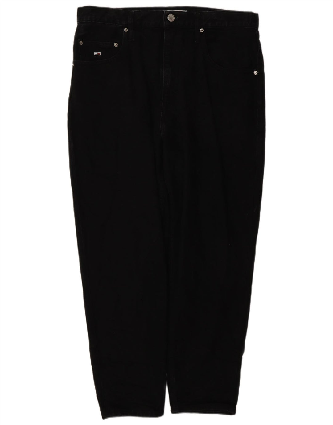 TOMMY HILFIGER Herren Tapered Jeans W34 L26 Schwarze Baumwolle