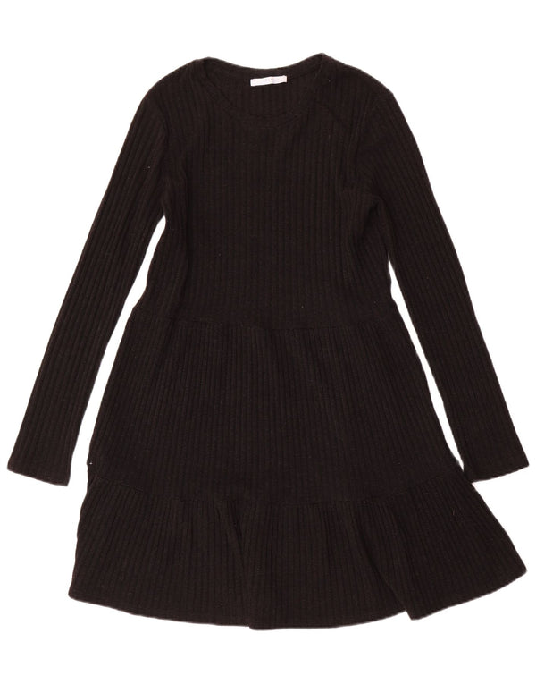 Zara Damen Pulloverkleid UK 10 Small Schwarz