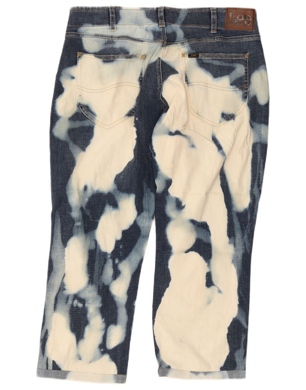 Lee Herren-Jeans mit Acid-Waschung, gerade, schmal zulaufend, W36 L24, blaue Batik-Baumwolle