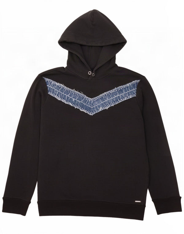 Diesel Herren Kapuzenpullover 2XL Schwarz Colourblock Baumwolle