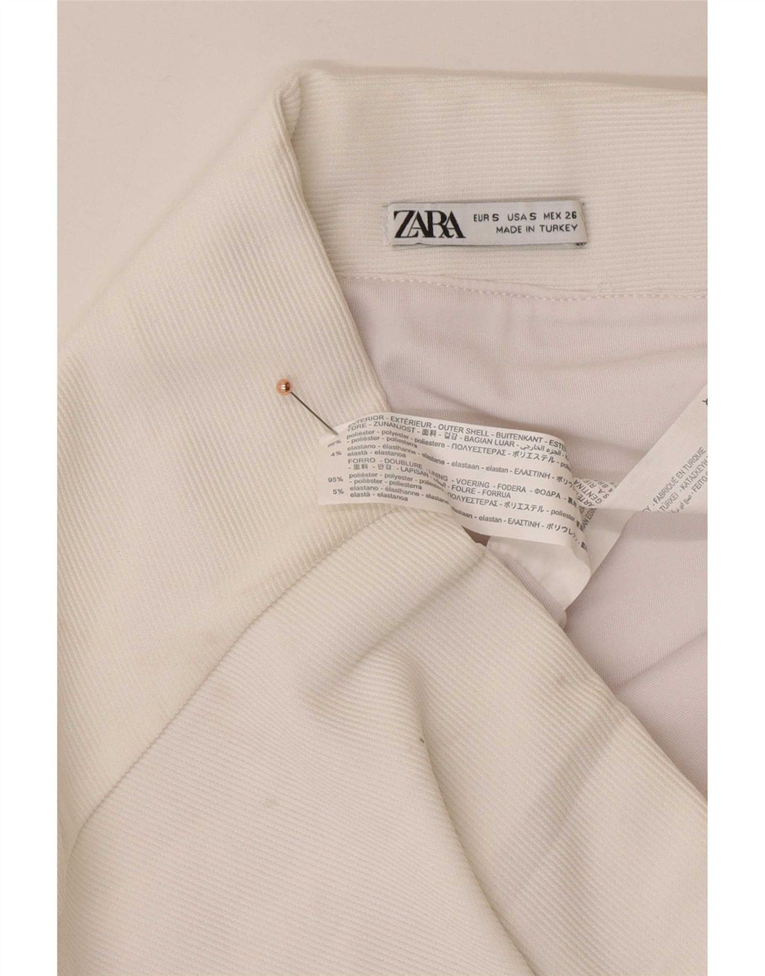 Zara Damen Minirock Small W26 Weiß Polyester