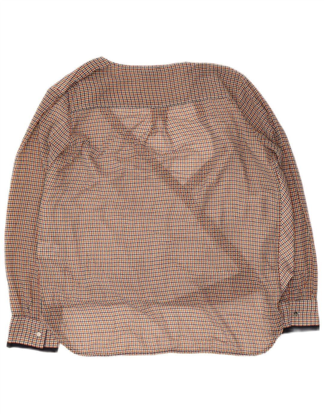 DKNY Damen-Blusenoberteil mit langen Ärmeln, Größe 46, mehrfarbig, Hahnentrittmuster