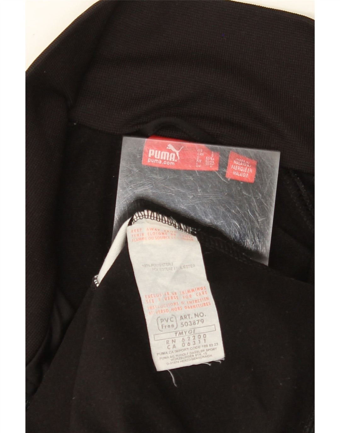 Puma Herren-Trainingsanzug-Top-Jacke, großes schwarzes Farbblock-Polyester