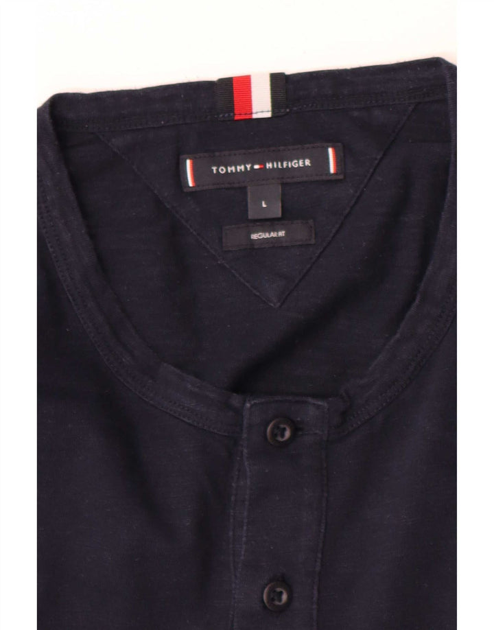 Tommy Hilfiger Herren-Top mit normaler Passform, langärmelig, groß, Marineblau