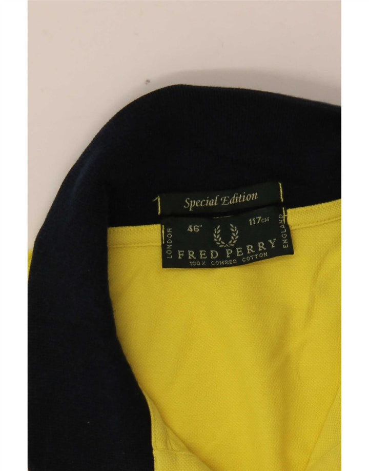 Fred Perry Herren Rugby-Poloshirt, Größe L, Gelb
