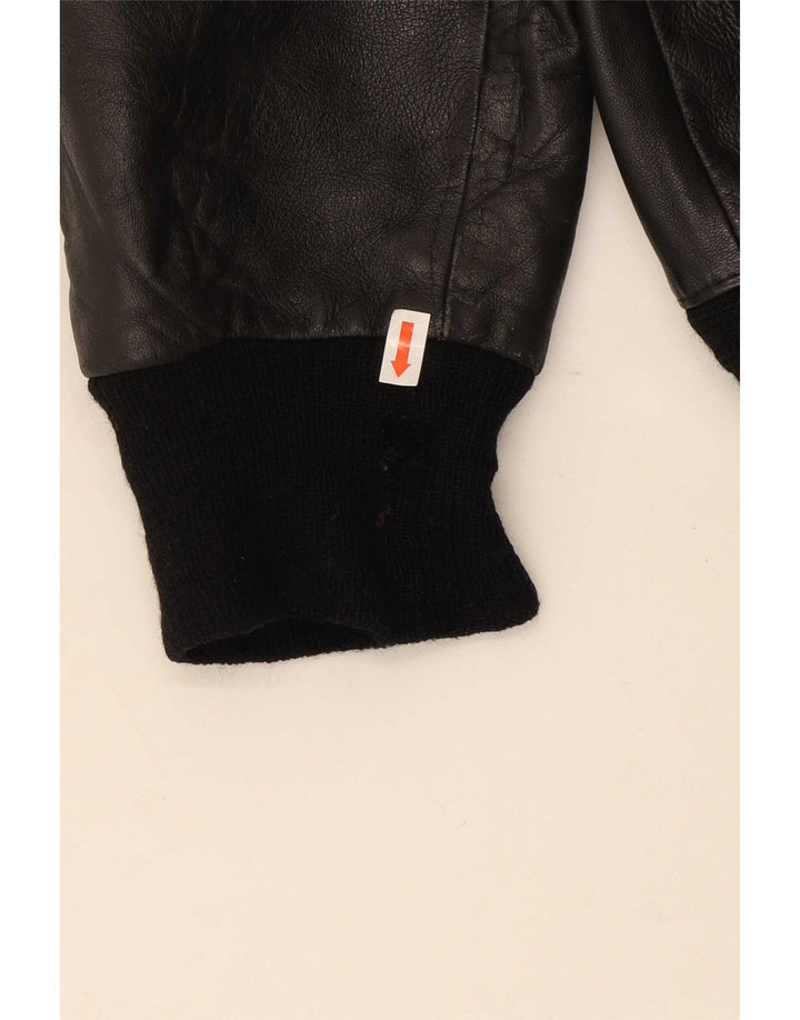 Alta Moda Herren Bomber-Lederjacke IT 54 2XL Schwarz