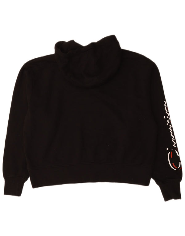 Champion Womens Graphic Hoodie Pullover UK 18 XL Schwarz Baumwolle