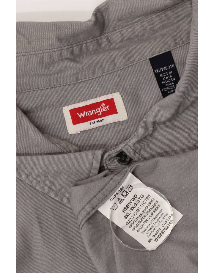 Wrangler Herren Kurzarmhemd 3XL Grau Baumwolle
