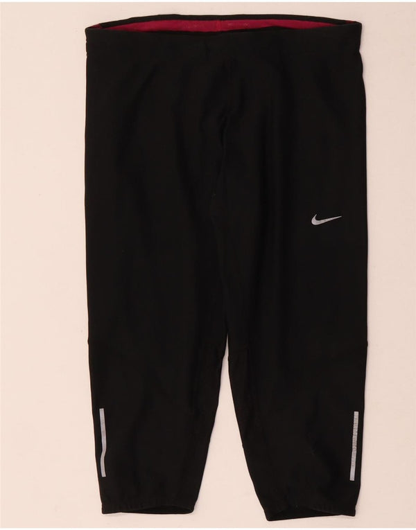 Nike Damen Dri Fit Capri Leggings UK 12 Medium Schwarz