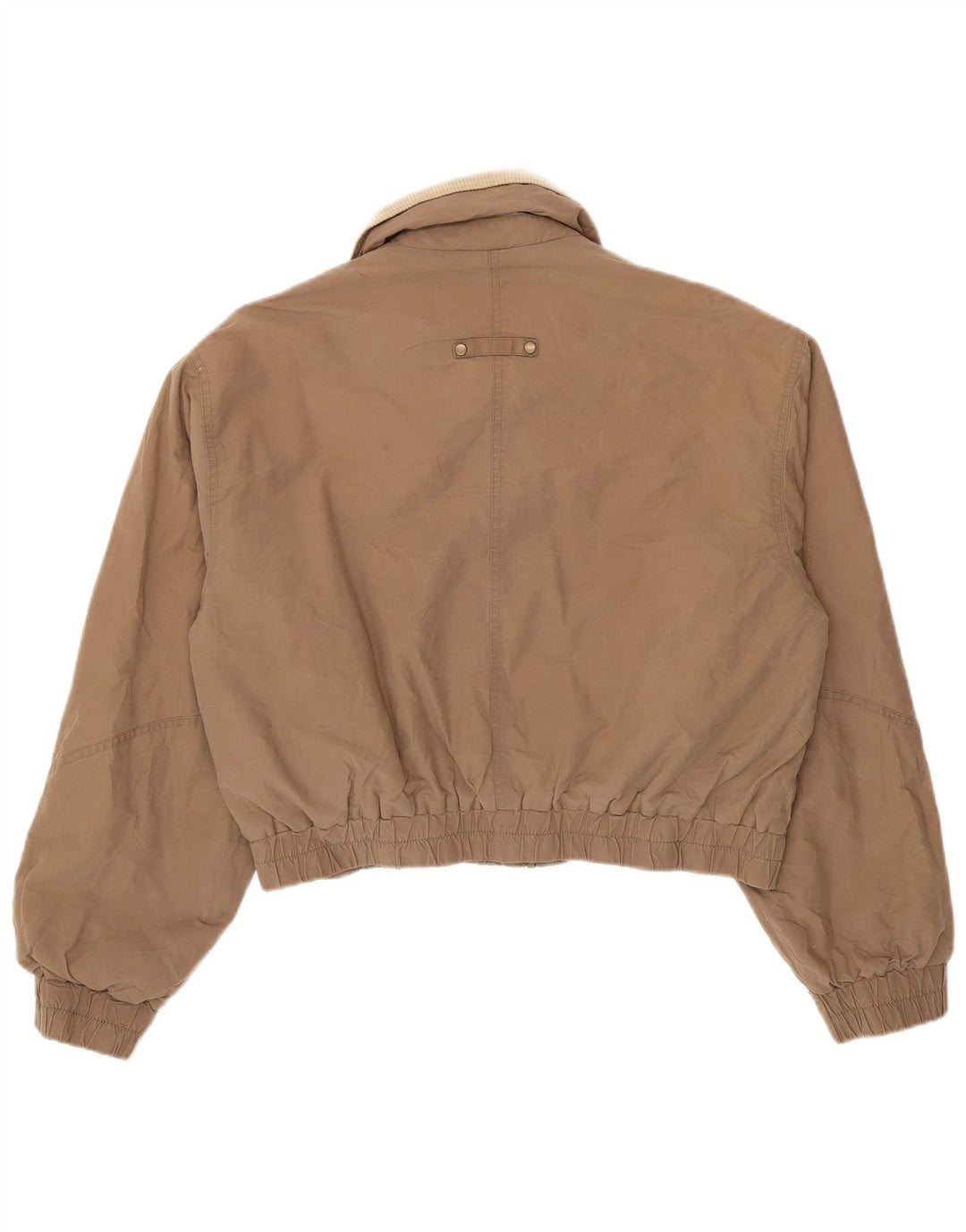 Zara Damen Crop Bomberjacke UK 16 Große braune Baumwolle