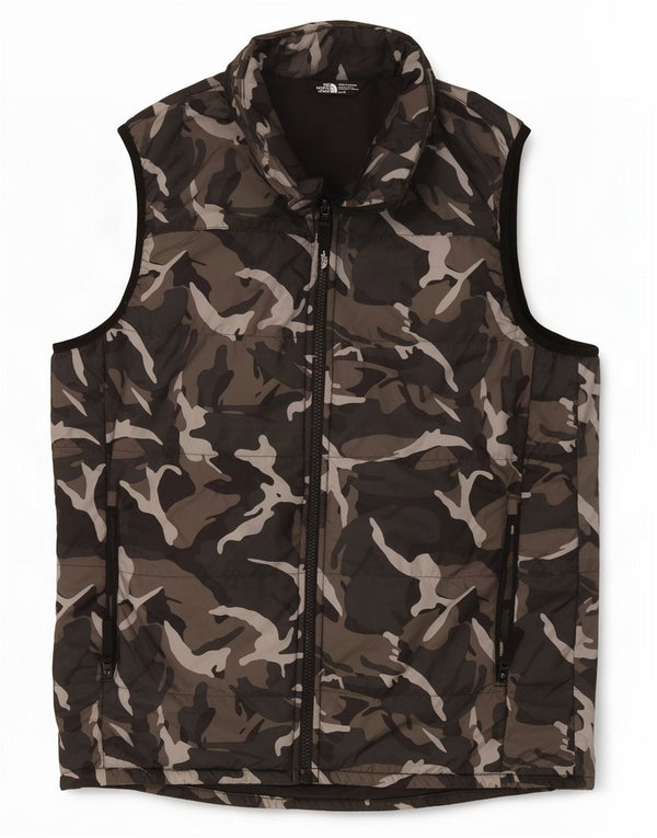 Wattierte Weste für Jungen von The North Face, 14–15 Jahre, XL, graues Camouflage-Polyester