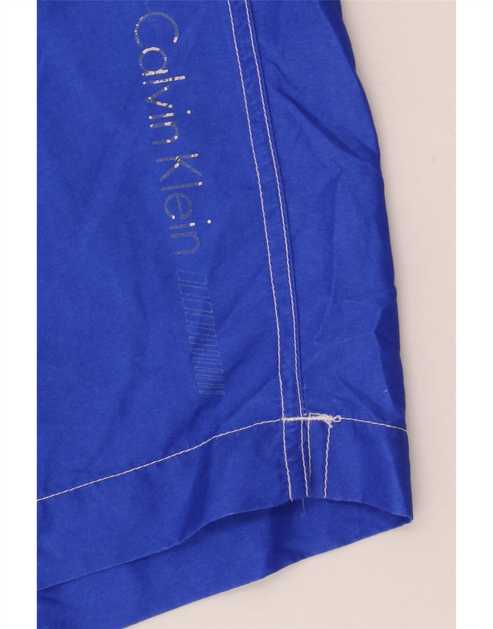 Calvin Klein Herren-Badeshorts XL, blaues Colourblock-Polyester
