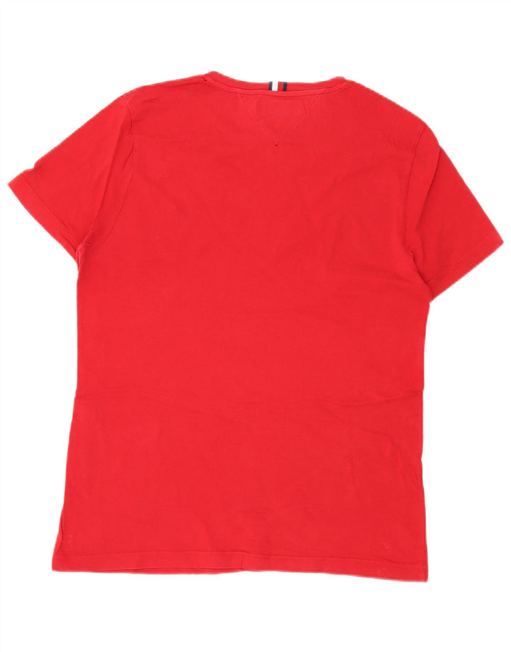 Tommy Hilfiger Herren-T-Shirt mit Grafik, groß, rot, Colourblock-Baumwolle
