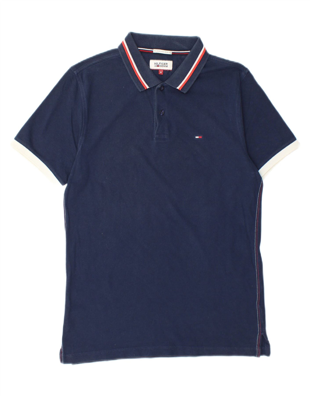 TOMMY HILFIGER Mens Polo Shirt Medium Navy Blue Vintage Tommy Hilfiger and Second-Hand Tommy Hilfiger from Messina Hembry 