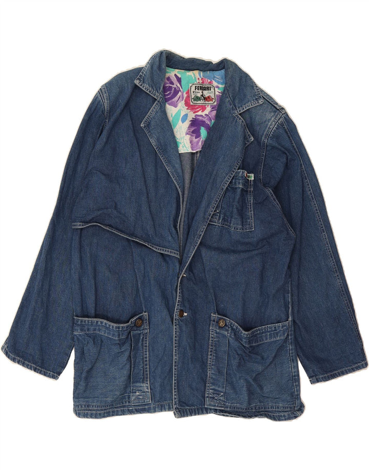FERRARI Mens Denim Jacket UK 40 Large Blue Cotton Vintage Ferrari and Second-Hand Ferrari from Messina Hembry 