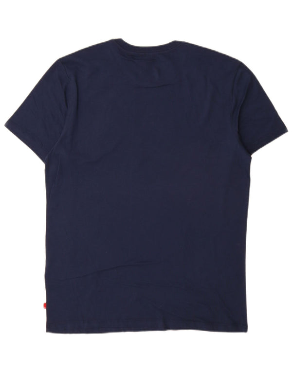 Levi's Herren Slim T-Shirt Top Large Marineblau Baumwolle
